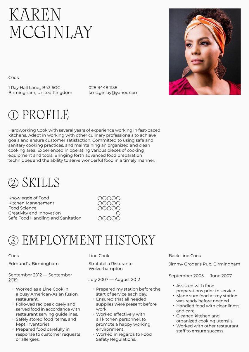 Rome resume template