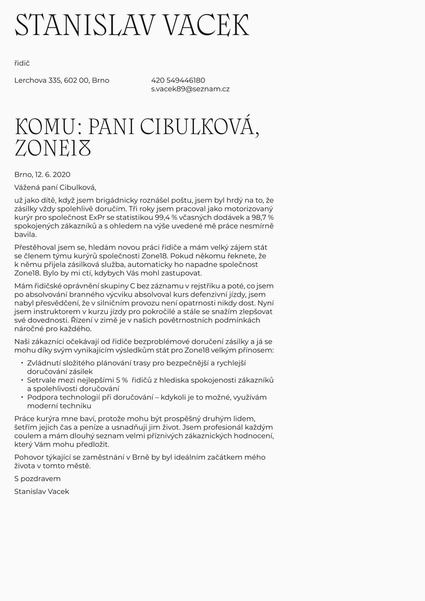 Řím cover_letter template
