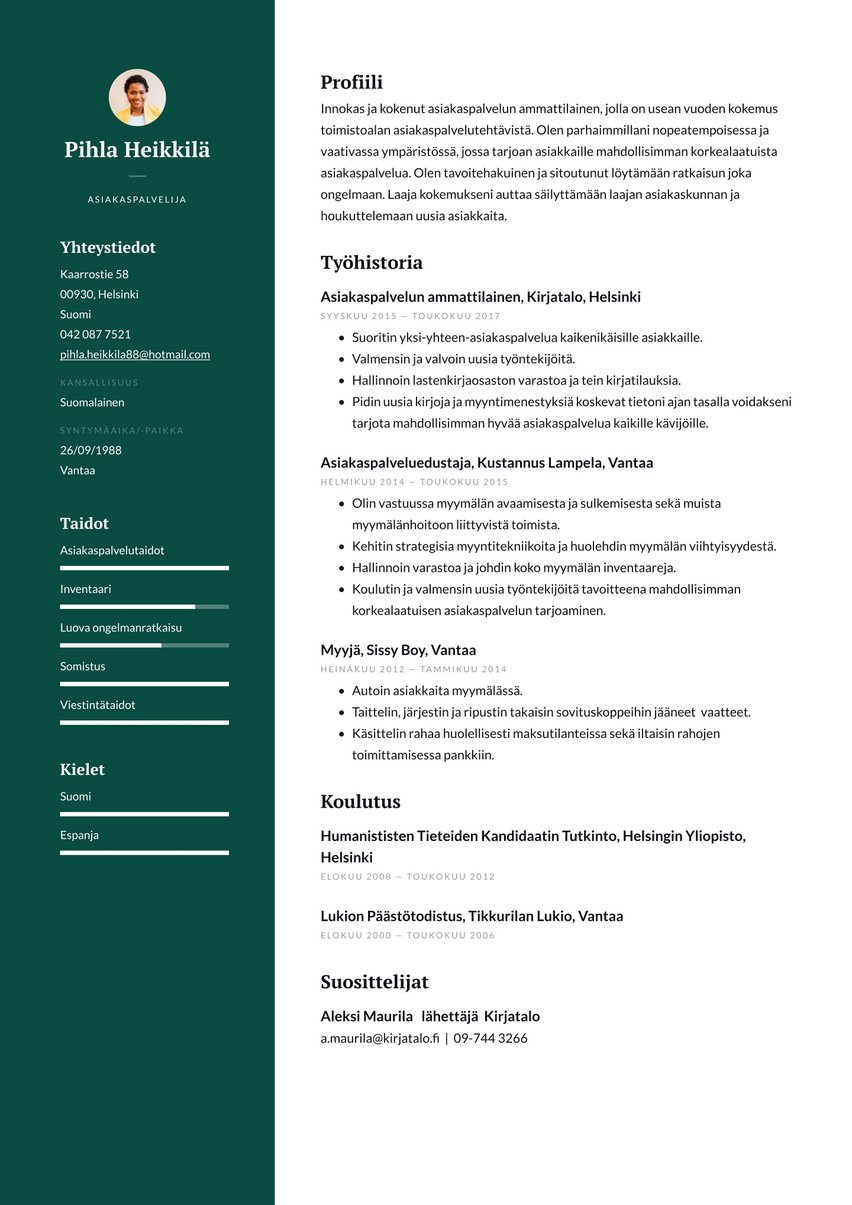 Dublin resume template