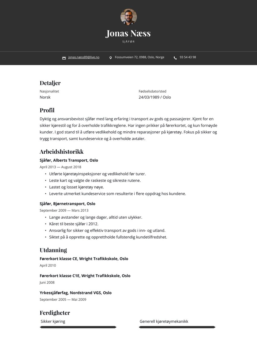 Oslo resume template