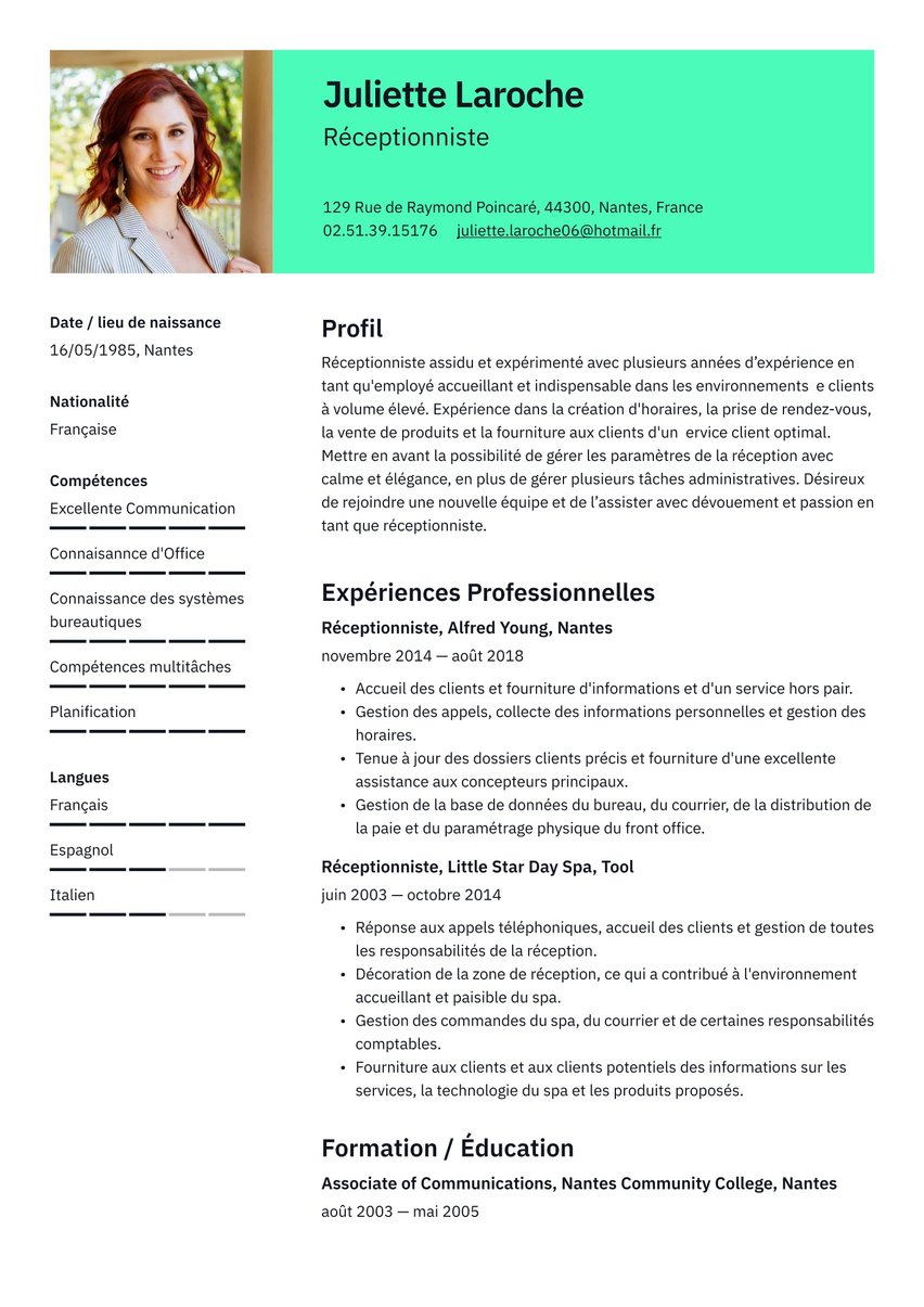 Vienne resume template