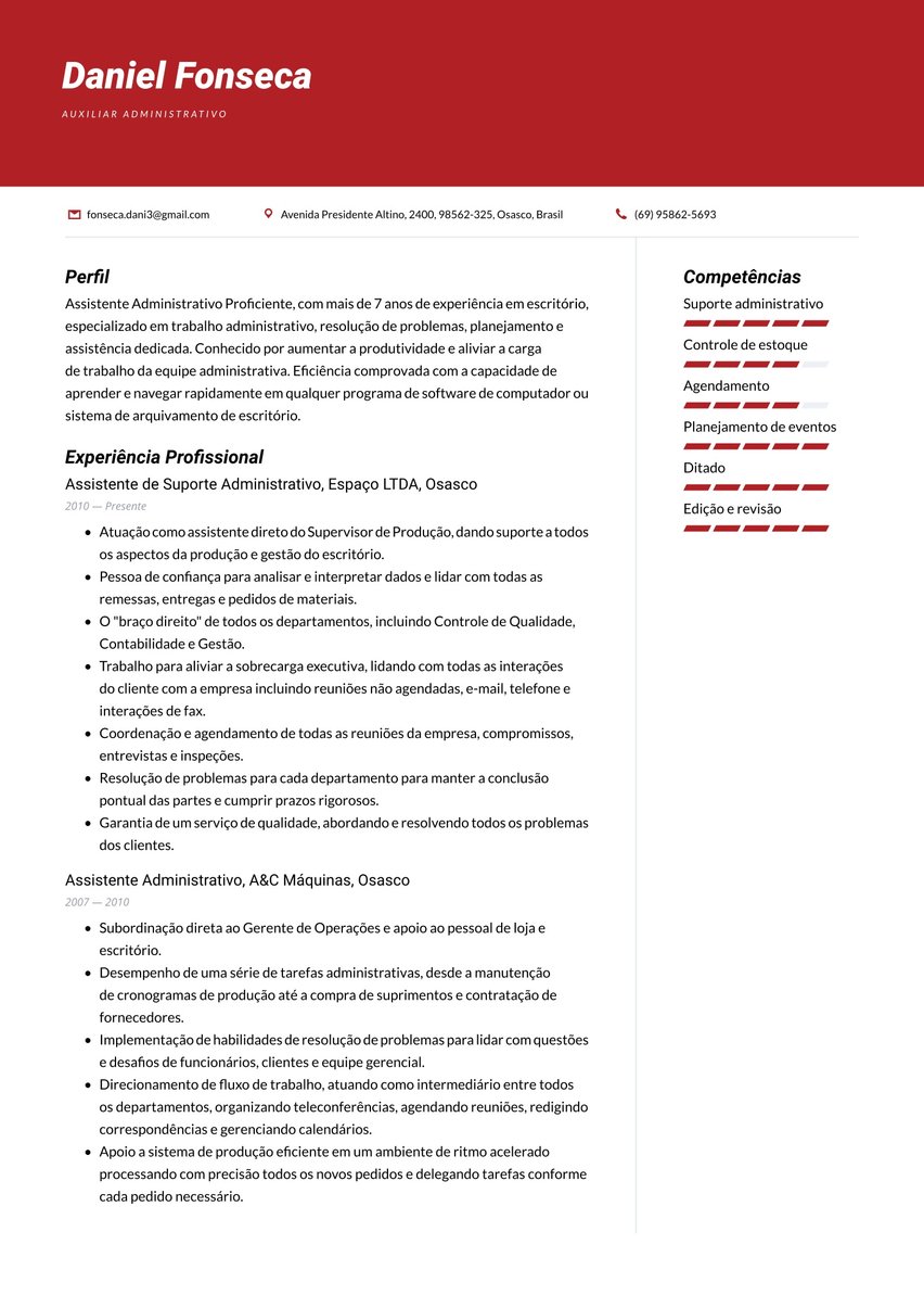 Tóquio resume template