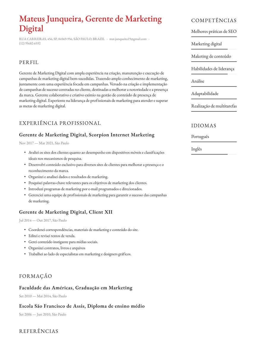 Paris resume template