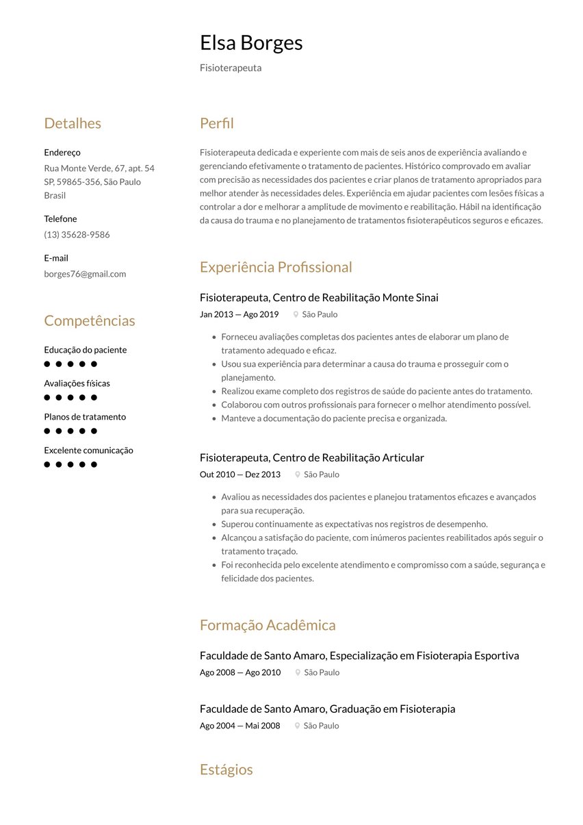 Milão resume template