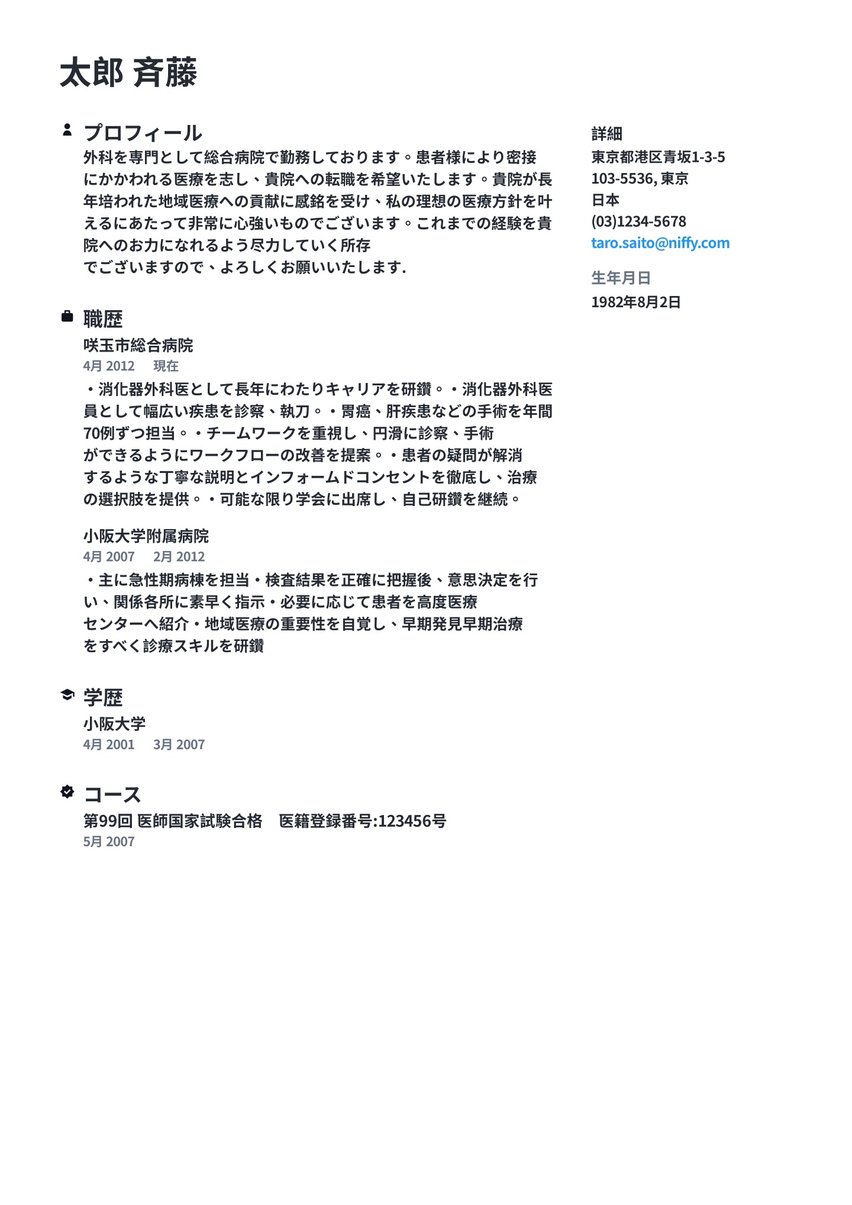 ストックホルム resume template