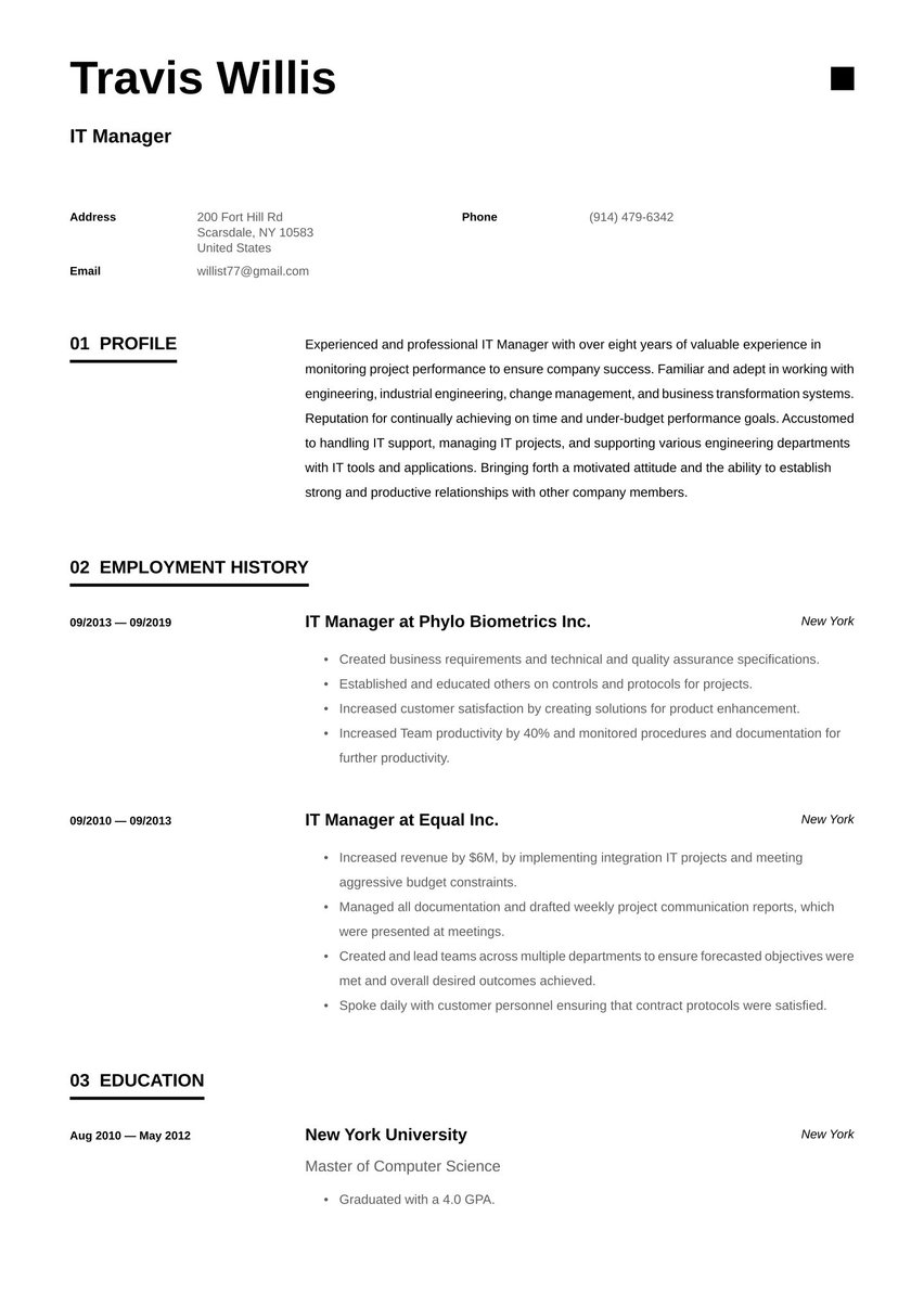 Singapore resume template