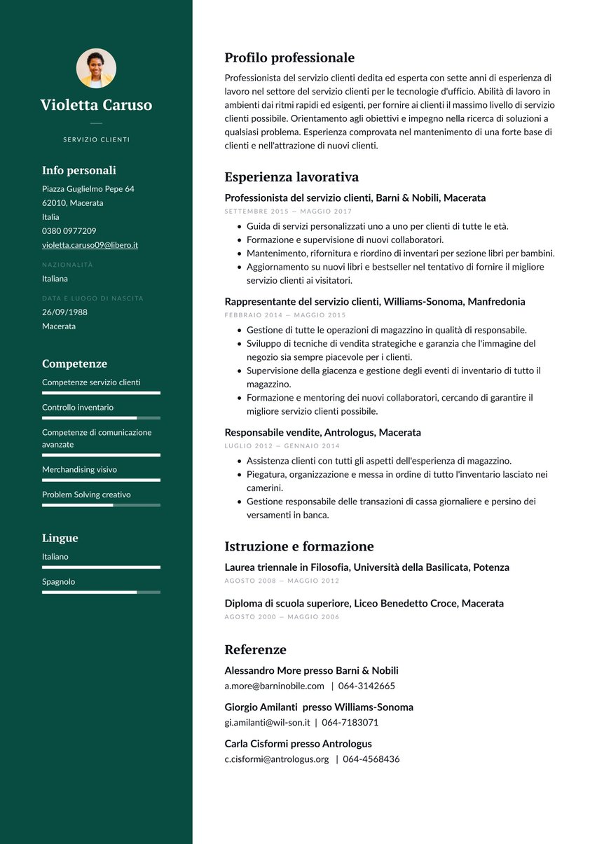 Dublino resume template