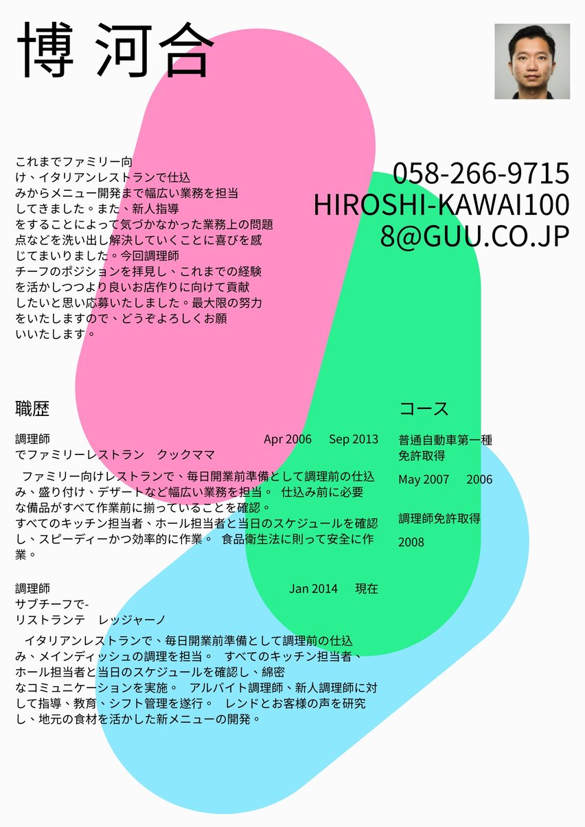 ケープタウン resume template