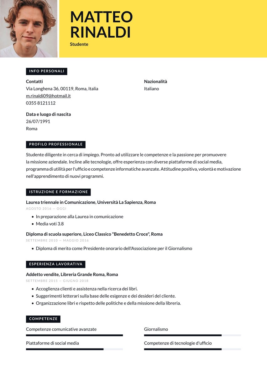 Madrid resume template