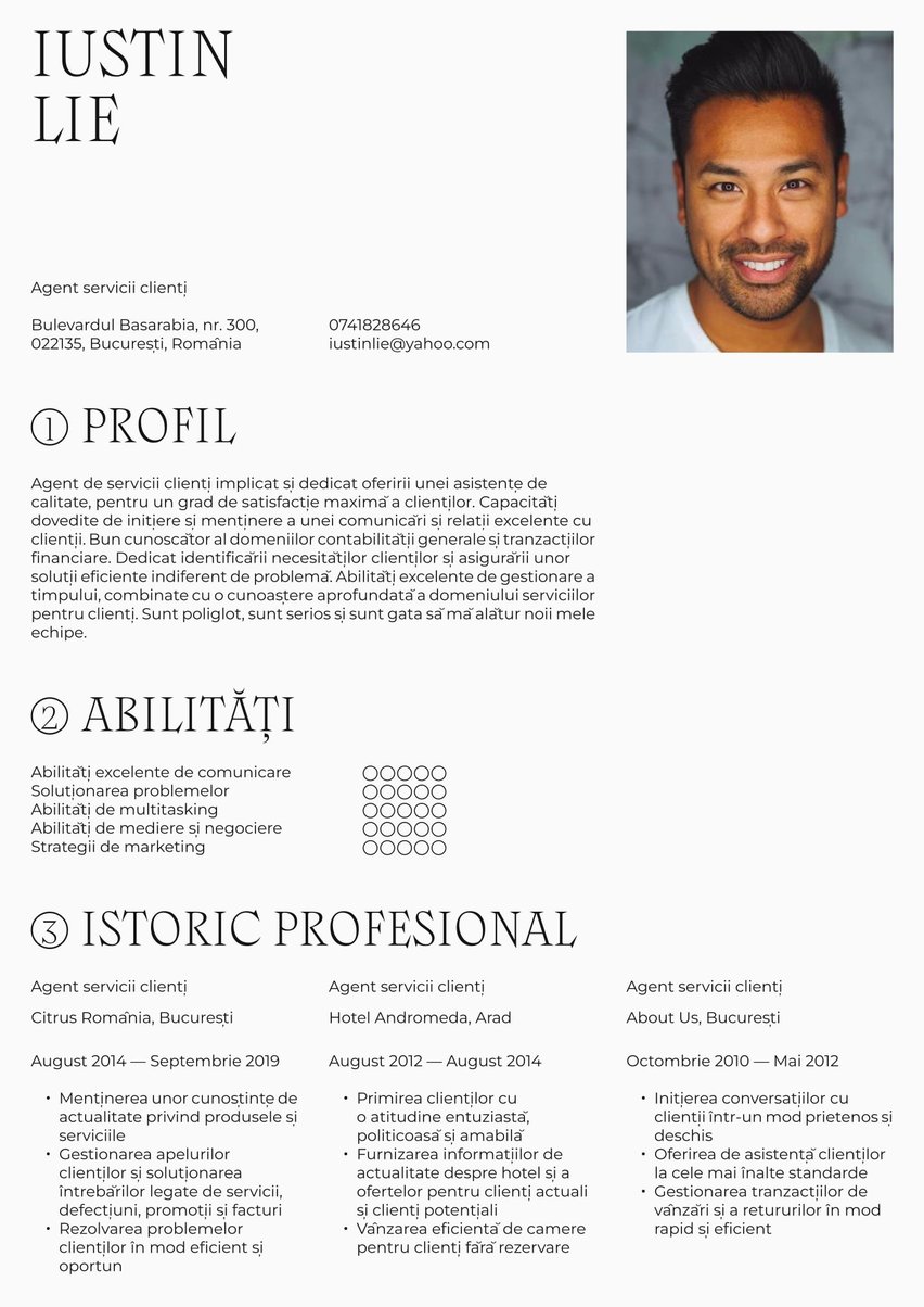 Roma resume template