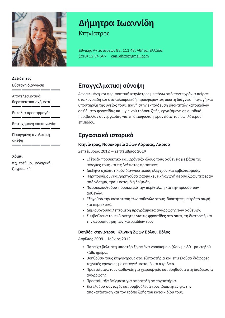 Βιέννη resume template