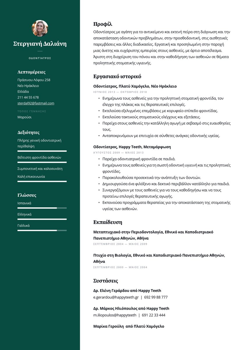 Δουβλίνο resume template