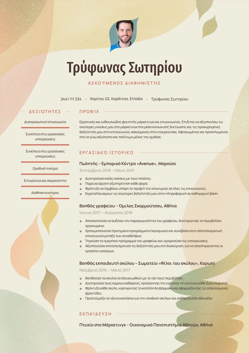 Ρίο resume template