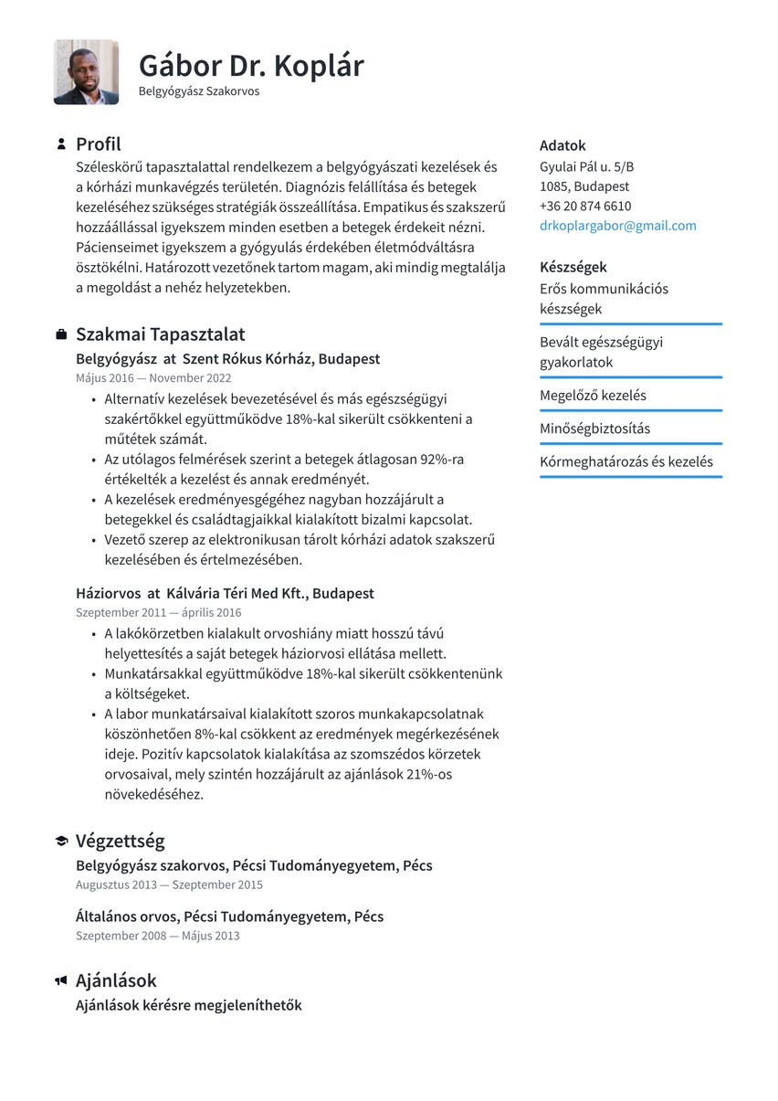 Stockholm resume template