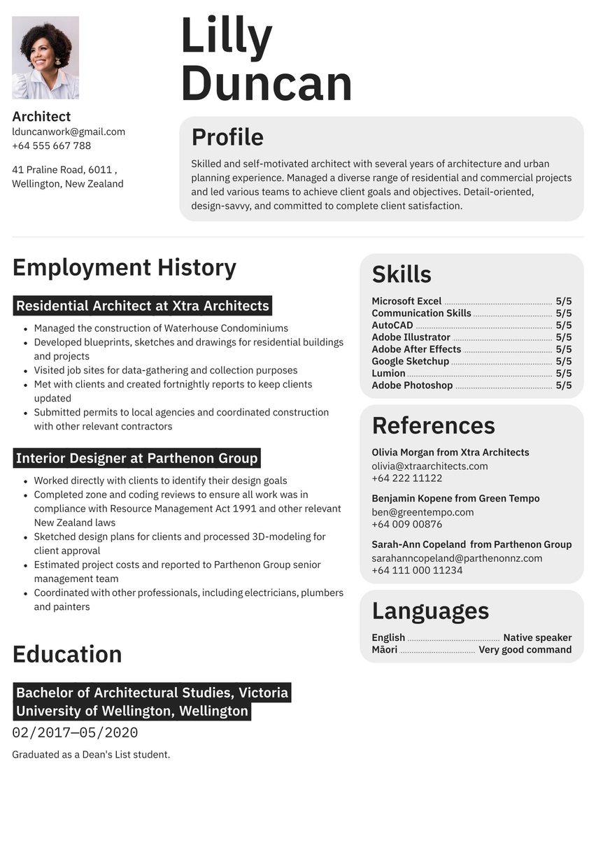 Toronto resume template