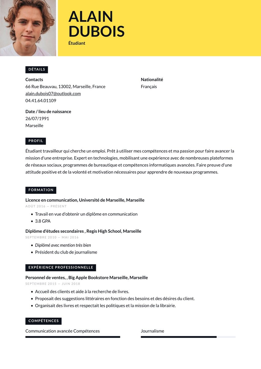 Madrid resume template