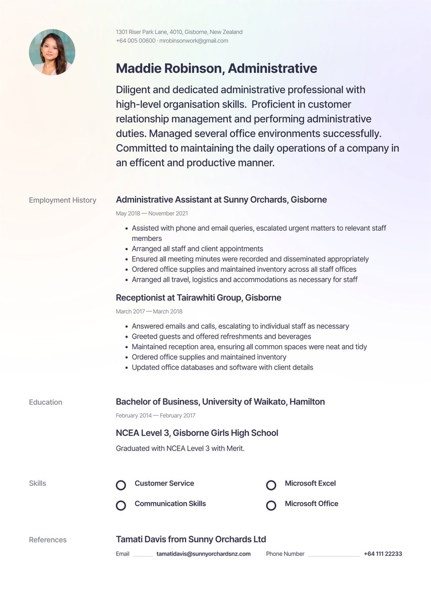 Moscow resume template