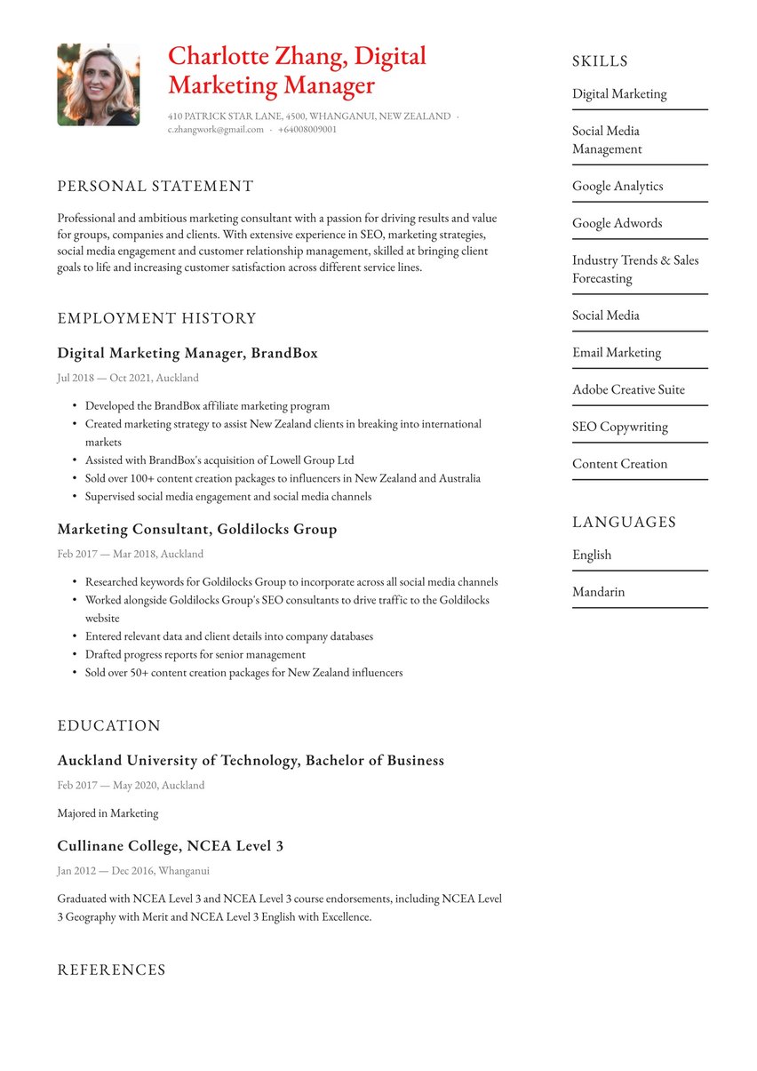 Paris resume template