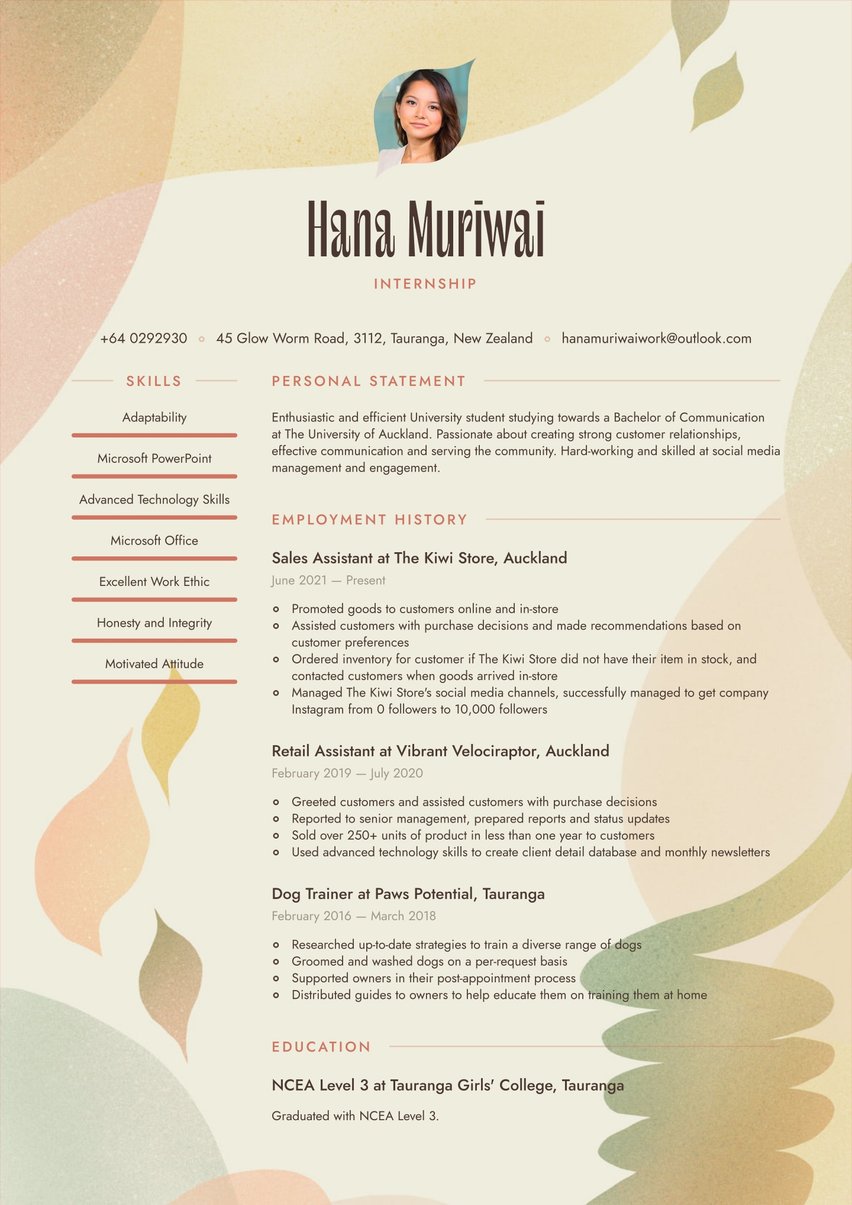 Rio resume template