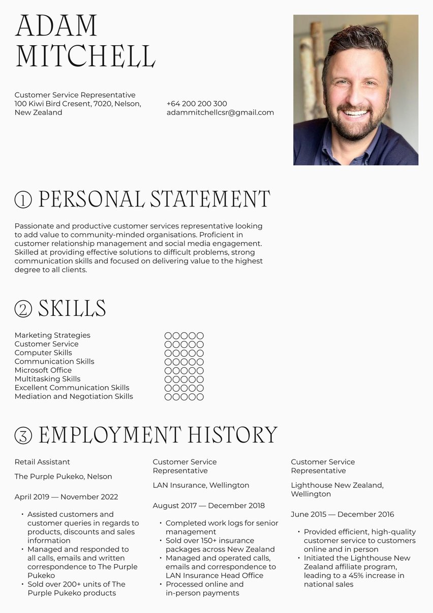 Rome resume template