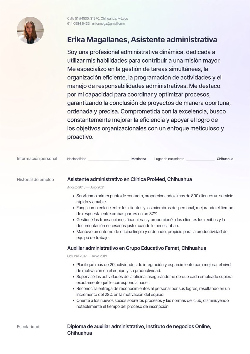 Moscú resume template