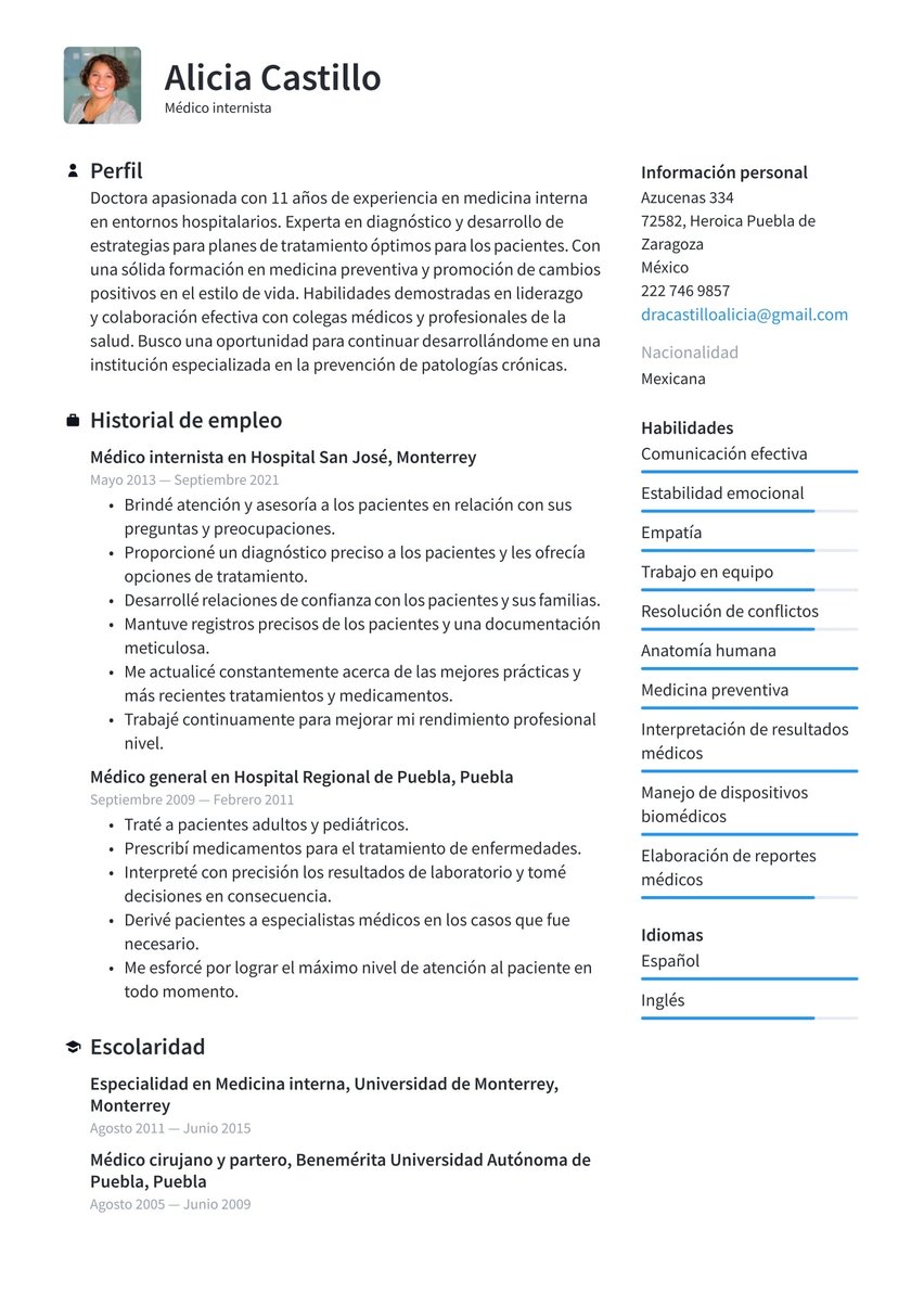 Estocolmo resume template