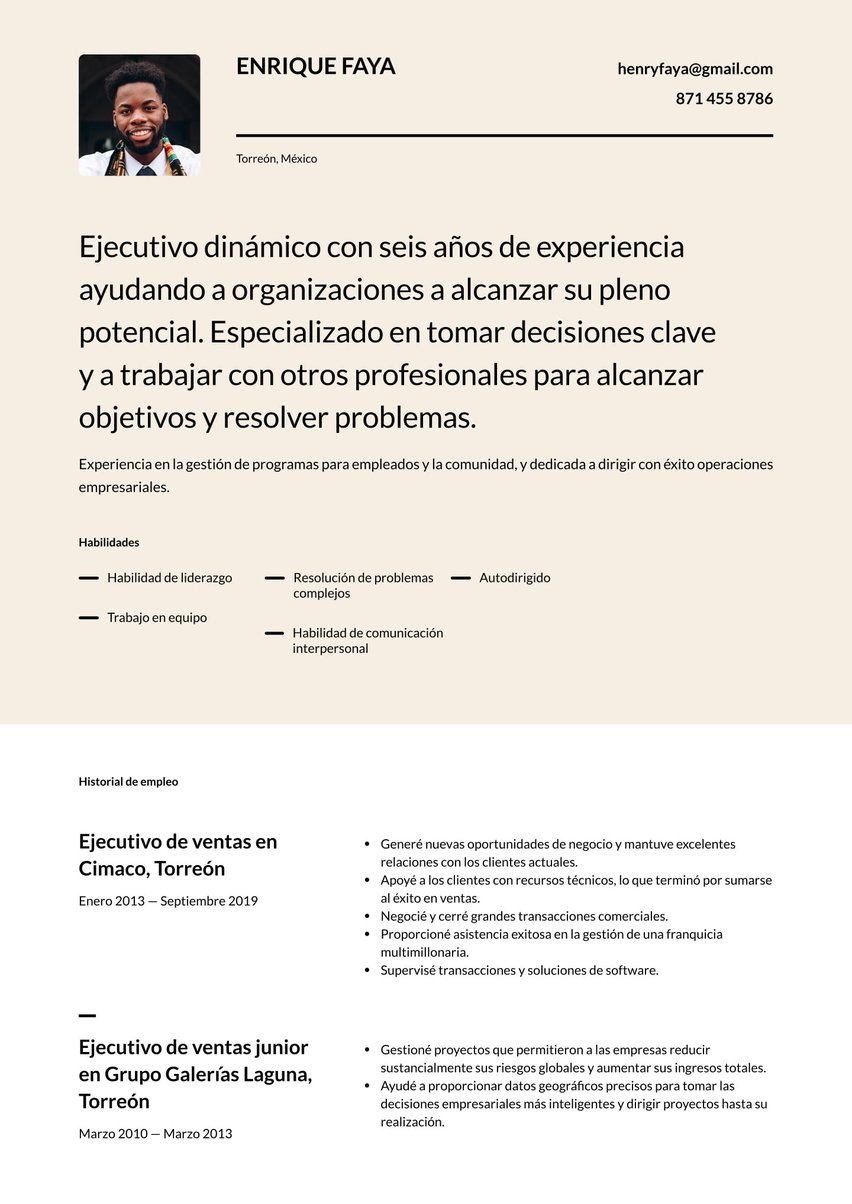 Copenhague resume template