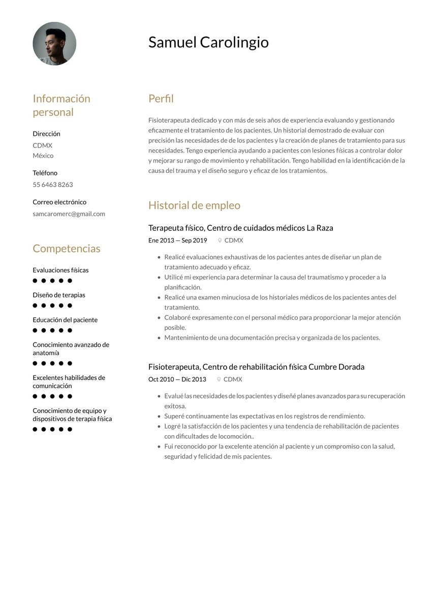 Milán resume template