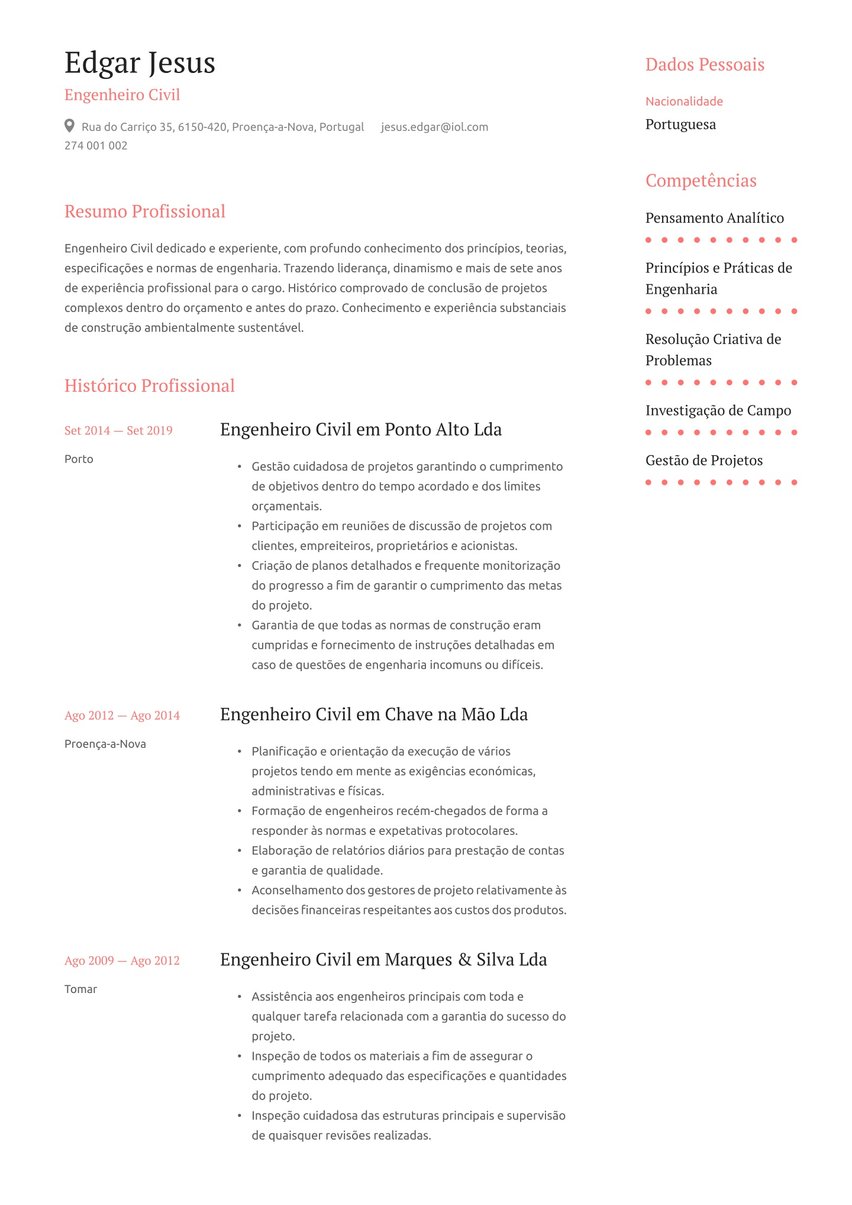 Barcelona resume template