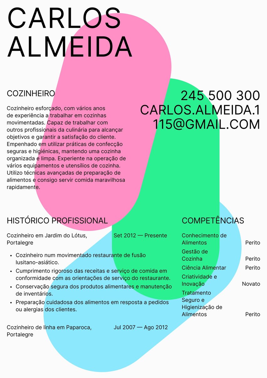 Cidade do Cabo resume template