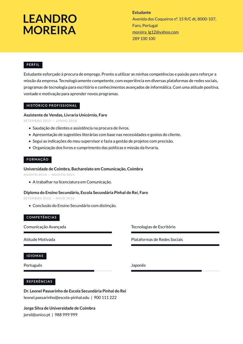 Madrid resume template