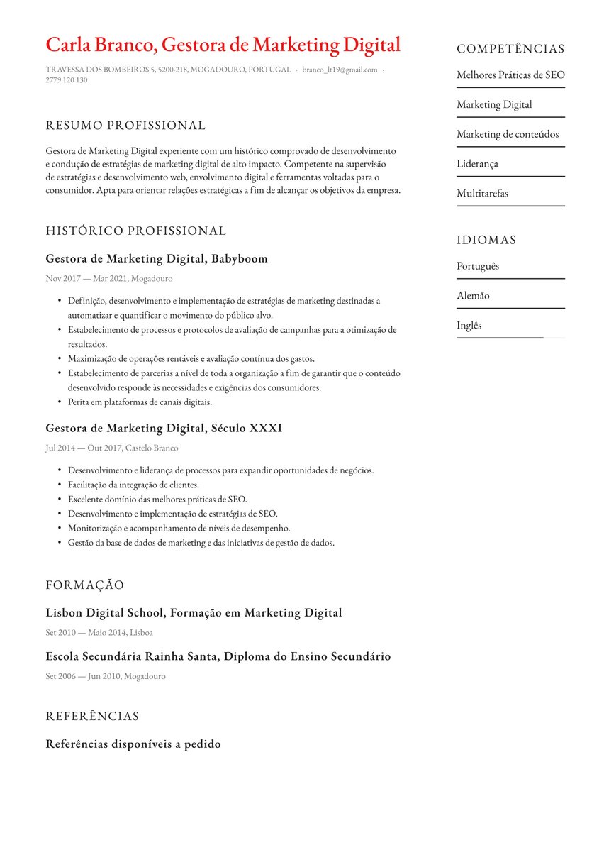 Paris resume template