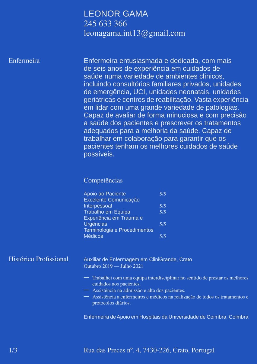 Genebra resume template