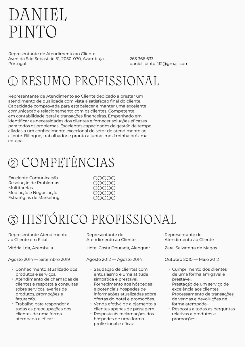 Roma resume template