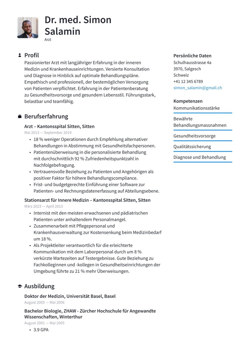 Stockholm resume template