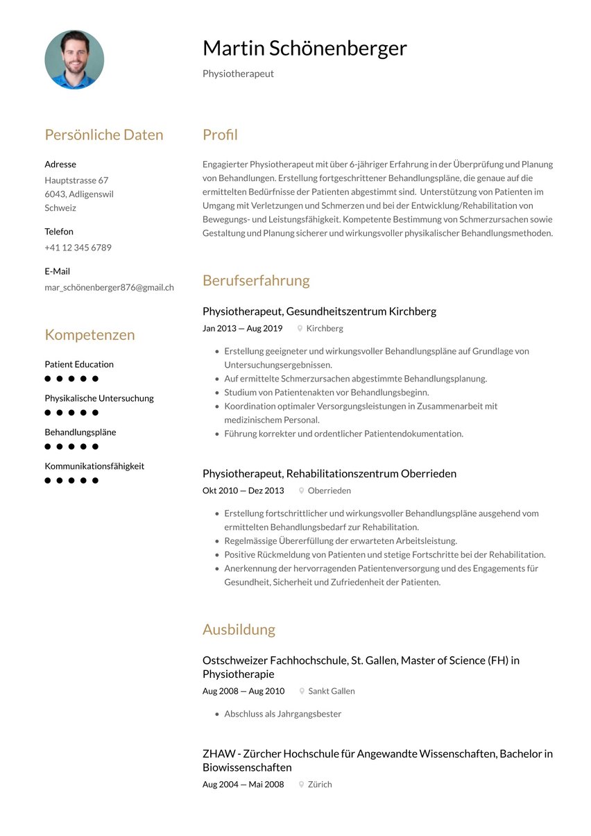 Mailand resume template