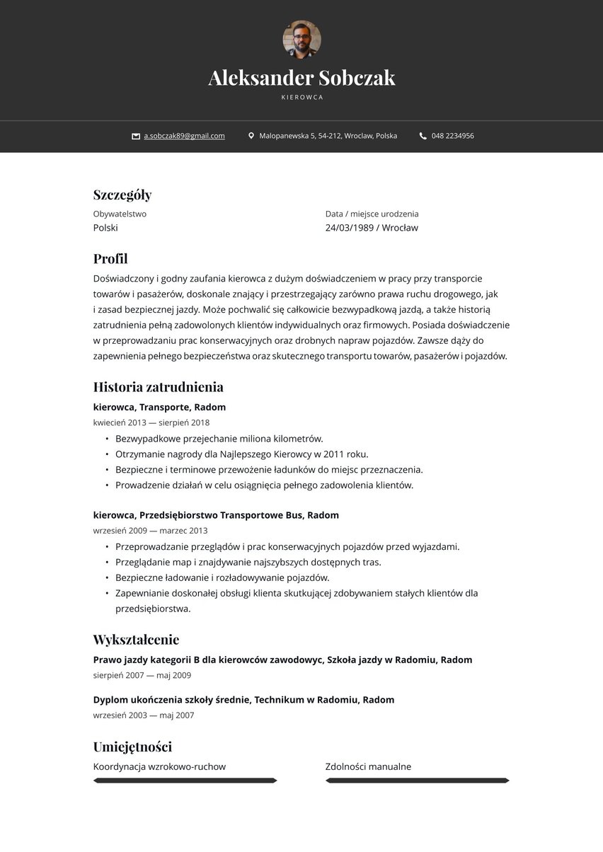 Oslo resume template
