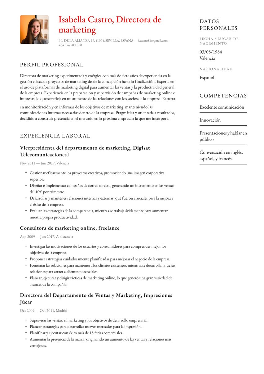 París resume template