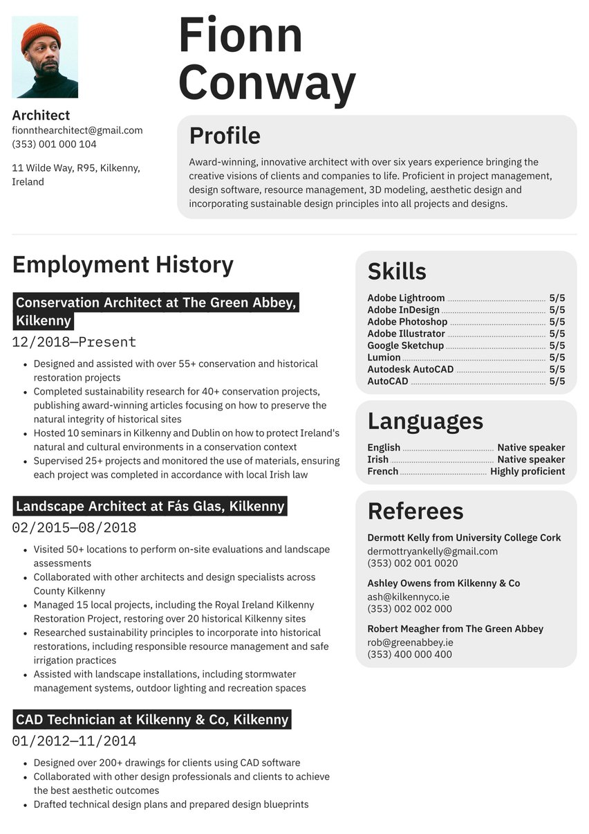 Toronto resume template
