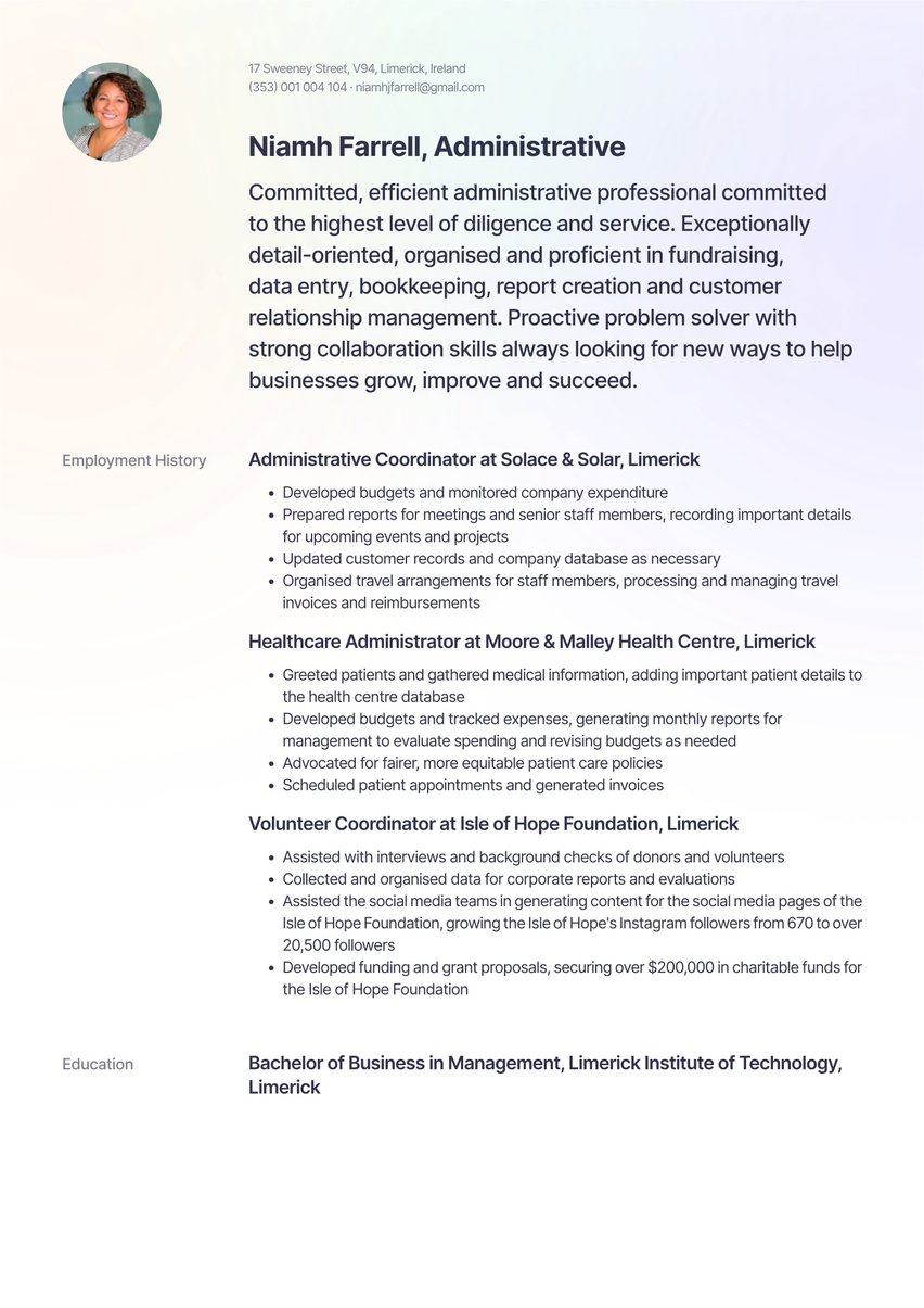 Moscow resume template