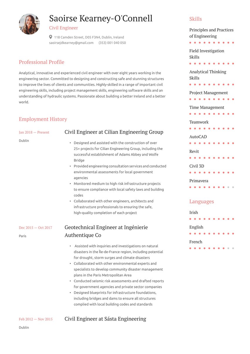 Barcelona resume template