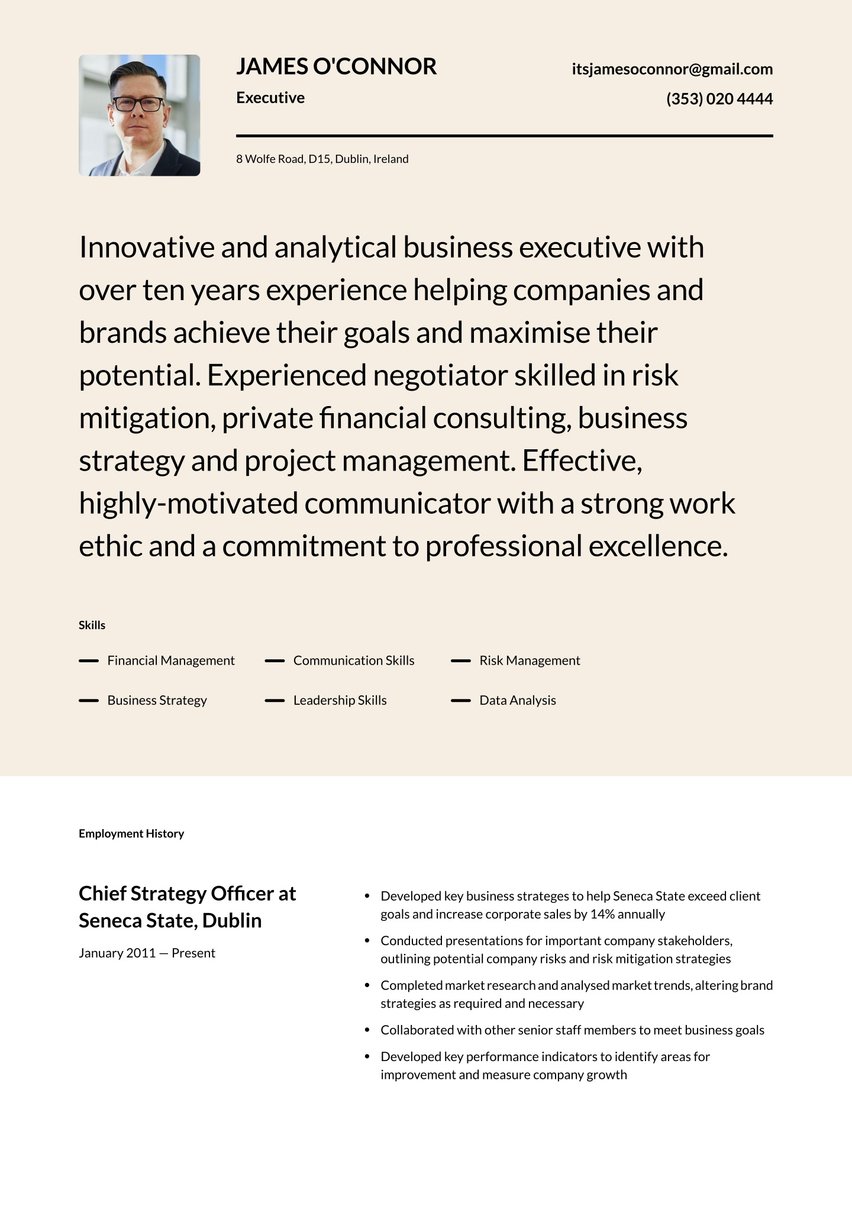 Copenhagen resume template