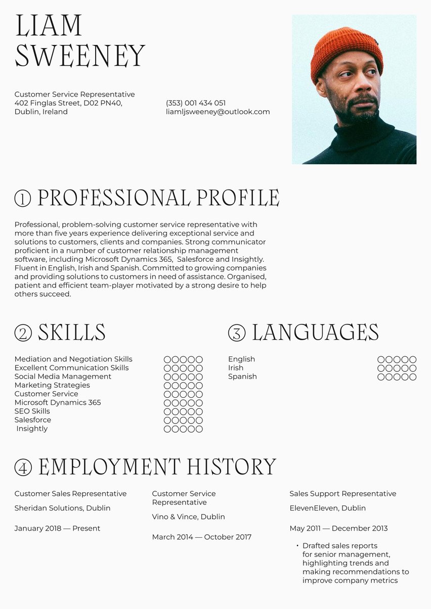 Rome resume template