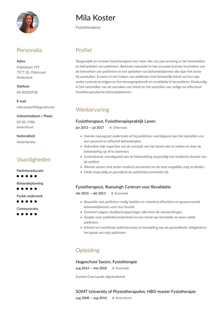 Milan resume template