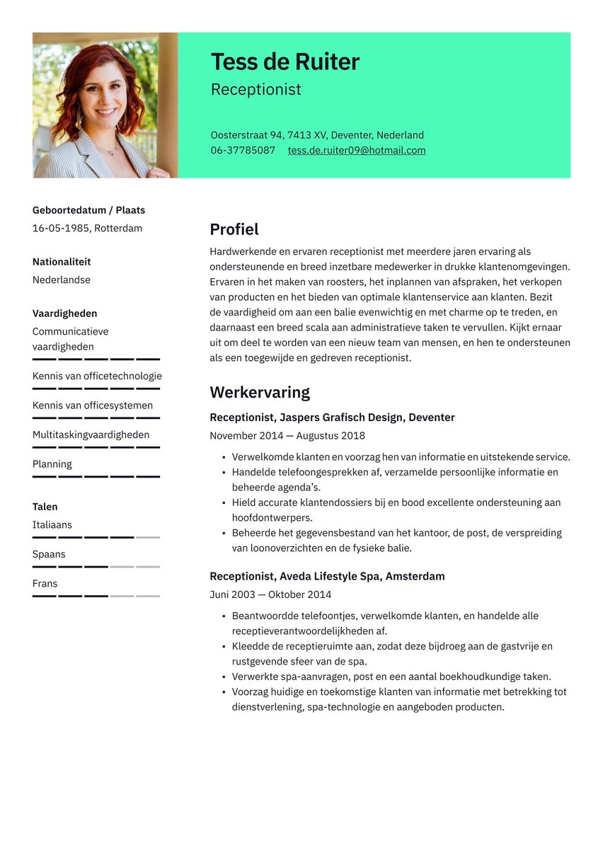 Wenen resume template