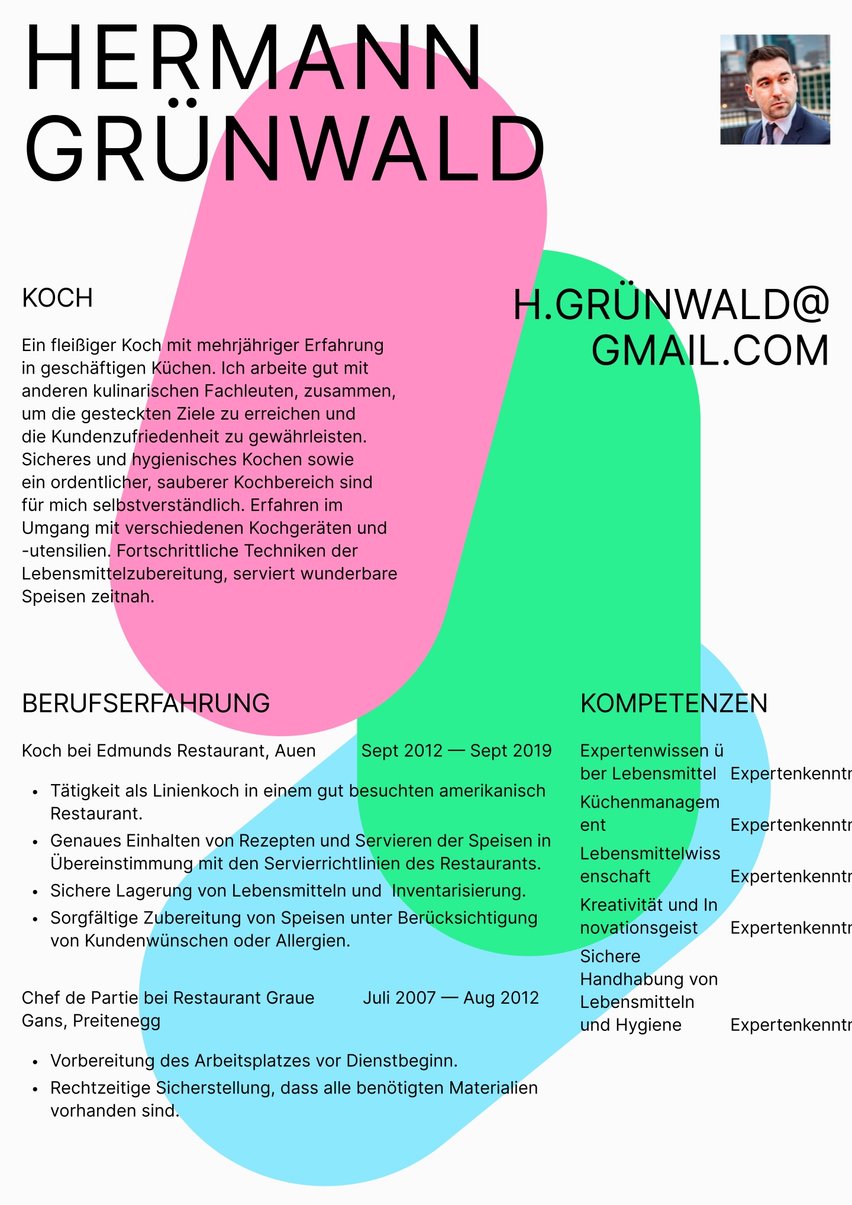 Kapstadt resume template