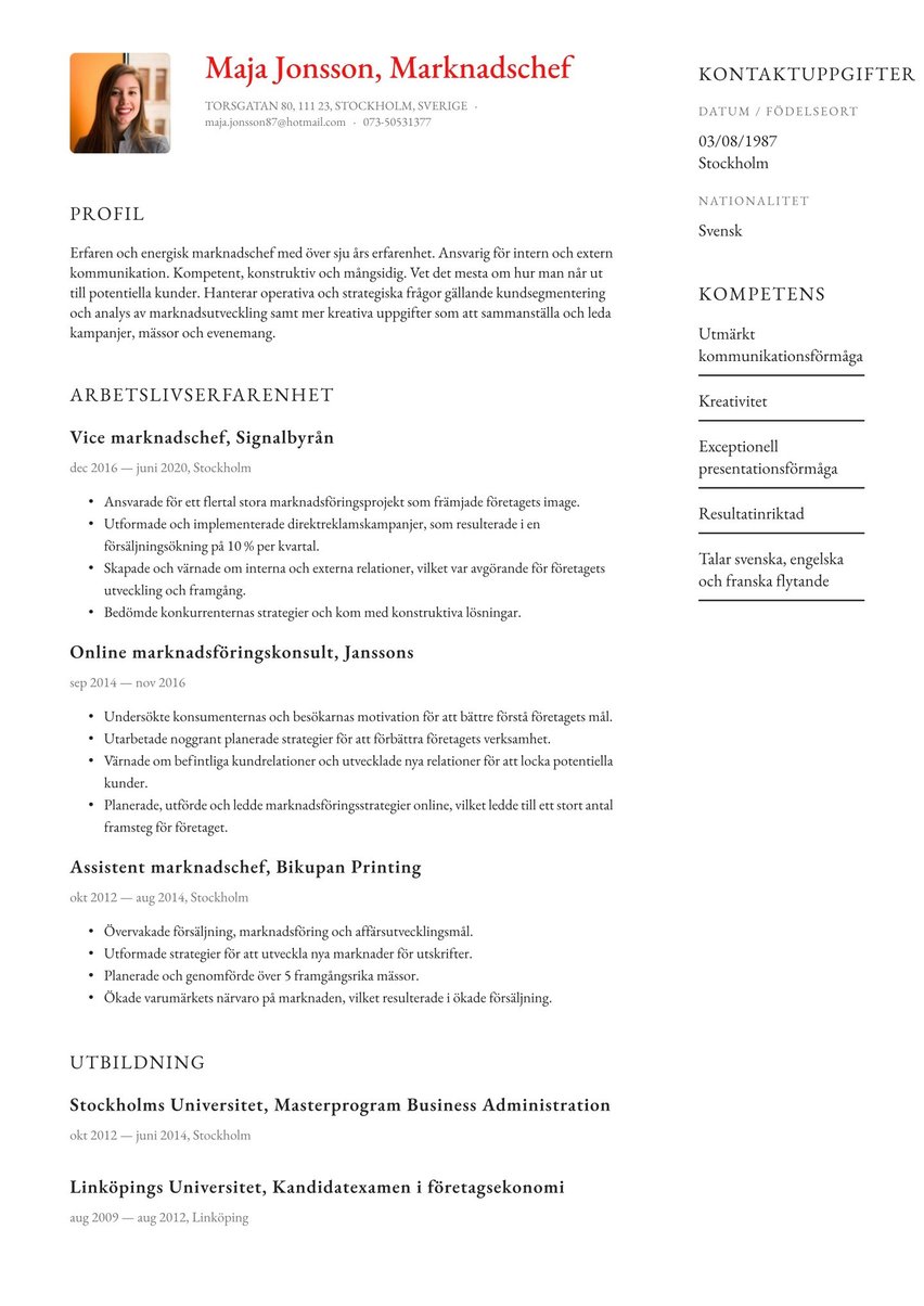 Paris resume template