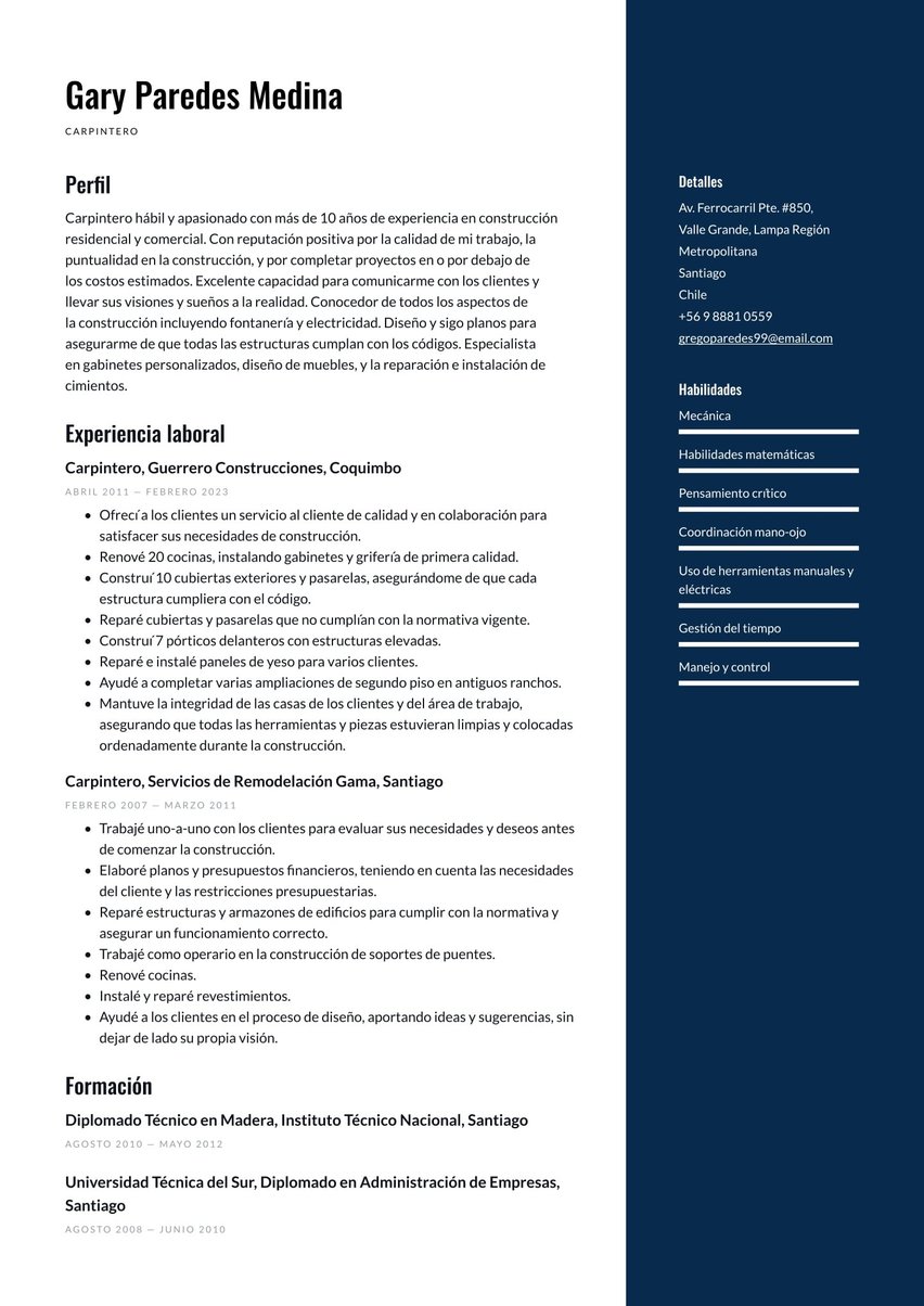 Sídney resume template