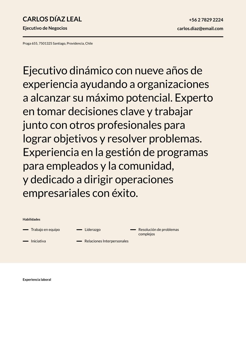 Copenhague resume template