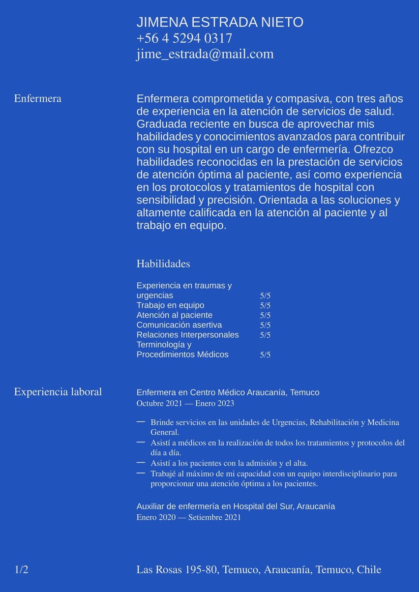 Génova resume template